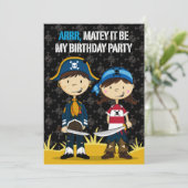 Pirate Party Einladung (Stehend Vorderseite)