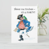 Pirate Party Einladung (Stehend Vorderseite)