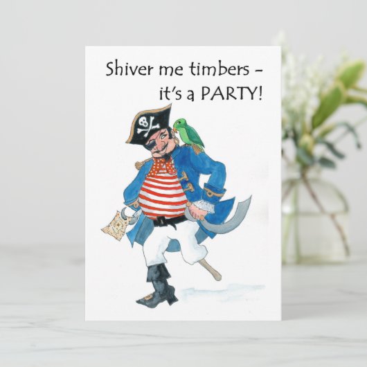 Pirate Party Einladung (Stehend Vorderseite)