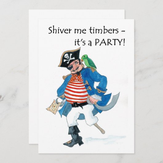 Pirate Party Einladung (Vorne/Hinten)
