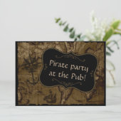 Pirate Party Einladung (Stehend Vorderseite)