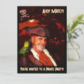 Pirate Party Einladung (Stehend Vorderseite)