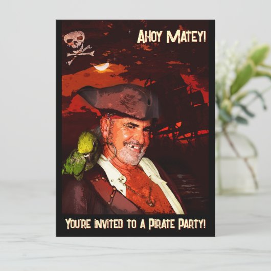 Pirate Party Einladung (Stehend Vorderseite)