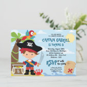 Pirate Party Geburtstagseinladungen Einladung (Stehend Vorderseite)