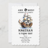 Pirate Party Geburtstagsschiff Einladung (Vorderseite)