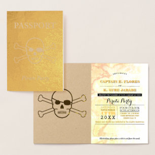 Pirate Party Gold Foil Passport Folienkarte