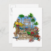 Pirate Party Parrots Party Einladungspostkarte (Vorne/Hinten)