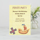 Pirate Party Personalisiert Einladung (Stehend Vorderseite)