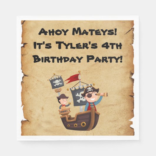 Pirate Party Personalisiert Napkins Serviette (Vorderseite)