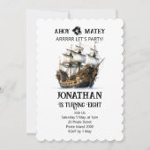 Pirate Party Ship Birthday Einladung (Vorderseite)