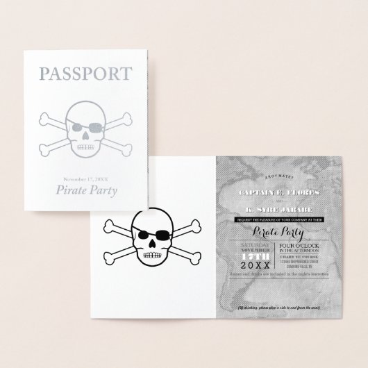 Pirate Party Silver Foil Passport Folienkarte (Anzeige)