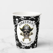 Pirate Party Skull.Cross Bones Pappbecher (Rückseite)