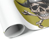Pirate Party Skull Gold Geschenkpapier (Rolleneckpunkt)