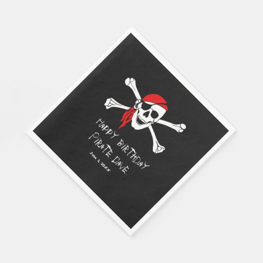 Pirate Party Skull und Crossbones Paper Napkins Serviette (Ecke)