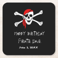 Pirate Party Skull und Crossbones Paper Untersetze