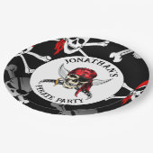 PIRATE-PARTY-SKULLS-Papierplatte Pappteller (Schrägansicht)