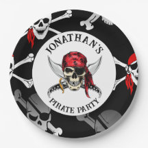 PIRATE-PARTY-SKULLS-Papierplatte
