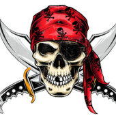 PIRATE-PARTY-SKULTUREN FOTODRUCK