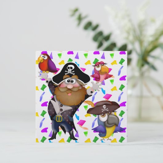 Pirate Party ! - SRF Einladung (Stehend Vorderseite)