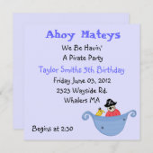 Pirate Party zum Geburtstag Einladung (Vorne/Hinten)