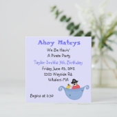 Pirate Party zum Geburtstag Einladung (Stehend Vorderseite)