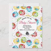 Pirate Pattern Baby Dusche Einladung (Vorderseite)