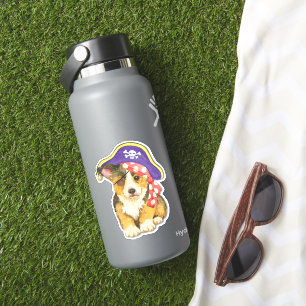 Pirate Pembroke Welsh Corgi Vinyl Sticker