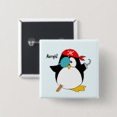 Pirate Penguin Argh! Button (Vorne & Hinten)