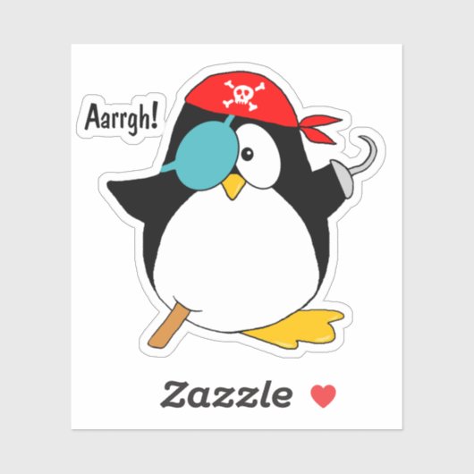 Pirate Penguin Contour Cut Aufkleber (Blatt)