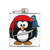 Pirate Penguin mit einer Roten Bandanna und einem  Flachmann (Vorderseite)