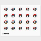 Pirate Penguin Niedlich Art Runder Aufkleber (Blatt)