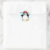 Pirate Penguin Runder Aufkleber (Tasche)