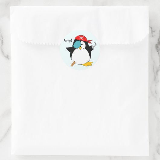 Pirate Penguin Runder Aufkleber (Tasche)