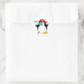 Pirate Penguin Runder Aufkleber (Tasche)