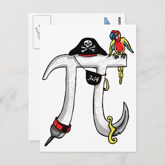 Pirate Pi Day Gear Postkarte (Vorne/Hinten)