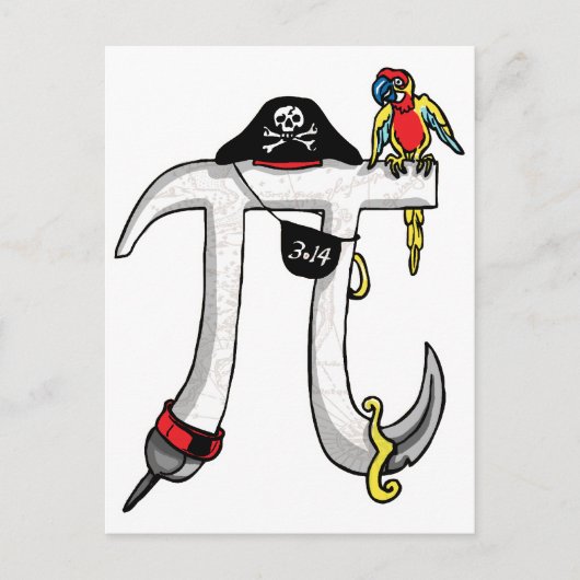 Pirate Pi Day Gear Postkarte (Vorderseite)