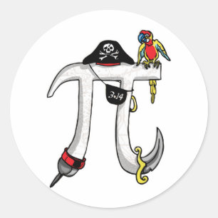 Pirate Pi Day Gear Runder Aufkleber