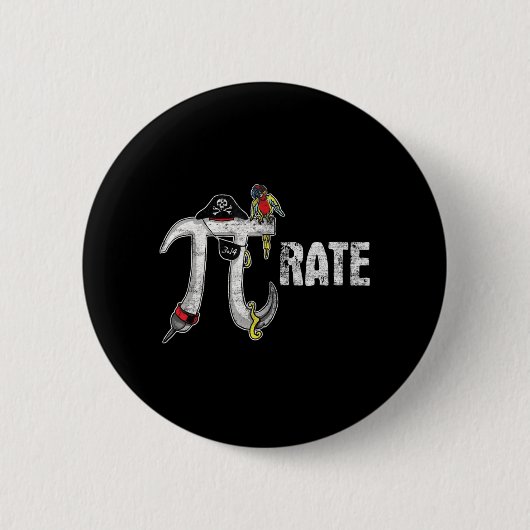 Pirate Pi Day Pirate Lover Fun Pi Day T-Shirt Button (Vorderseite)