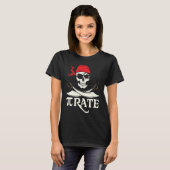 Pirate Pi Mathematical Skull Captain Pi Day T-Shirt (Vorne ganz)