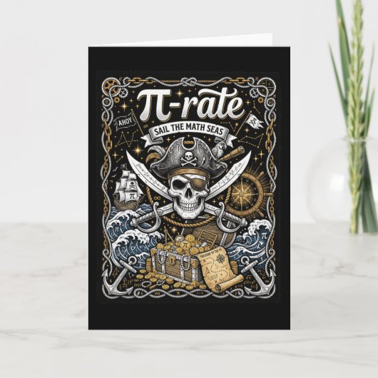 Pirate Pi Rate For Pi Day Math Pirates Teacher Sch Karte (Vorderseite)