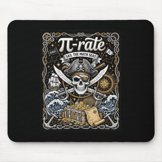 Pirate Pi Rate For Pi Day Math Pirates Teacher Sch Mousepad (Vorne)