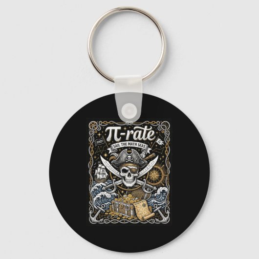 Pirate Pi Rate For Pi Day Math Pirates Teacher Sch Schlüsselanhänger (Vorderseite)