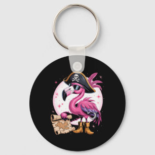Pirate Pink Flamingo Funny Halloween Party Kostüm Schlüsselanhänger