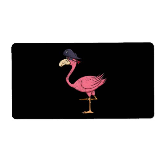 Pirate Pink Flamingo mit Eyepatehalpie (Vorne)