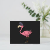 Pirate Pink Flamingo mit Eyepatehalpie Ankündigungspostkarte (Stehend Vorderseite)