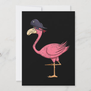 Pirate Pink Flamingo mit Eyepatehalpie Dankeskarte