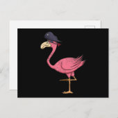 Pirate Pink Flamingo mit Eyepatehalpie Feiertagspostkarte (Vorne/Hinten)