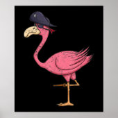 Pirate Pink Flamingo mit Eyepatehalpie Poster (Vorne)