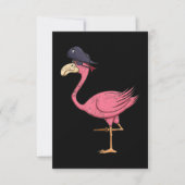 Pirate Pink Flamingo mit Eyepatehalpie RSVP Karte (Vorderseite)