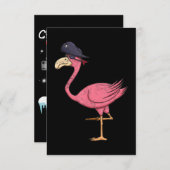 Pirate Pink Flamingo mit Eyepatehalpie RSVP Karte (Vorne/Hinten)